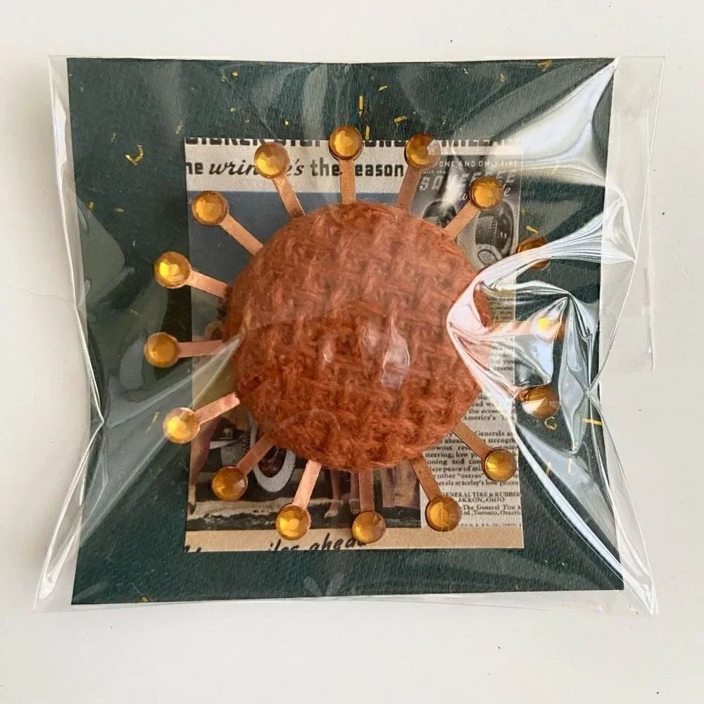 Upcycled Atomic Starburst Refrigerator Magnet Buttons Rhinestones